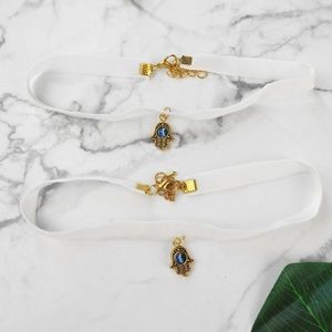 New White Hamsa Choker